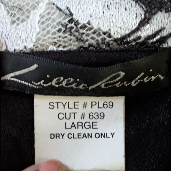 Y2K Lace Off Shoulder Blouse Women's Medium/Large Black White Floral Print - Picture 4 of 7